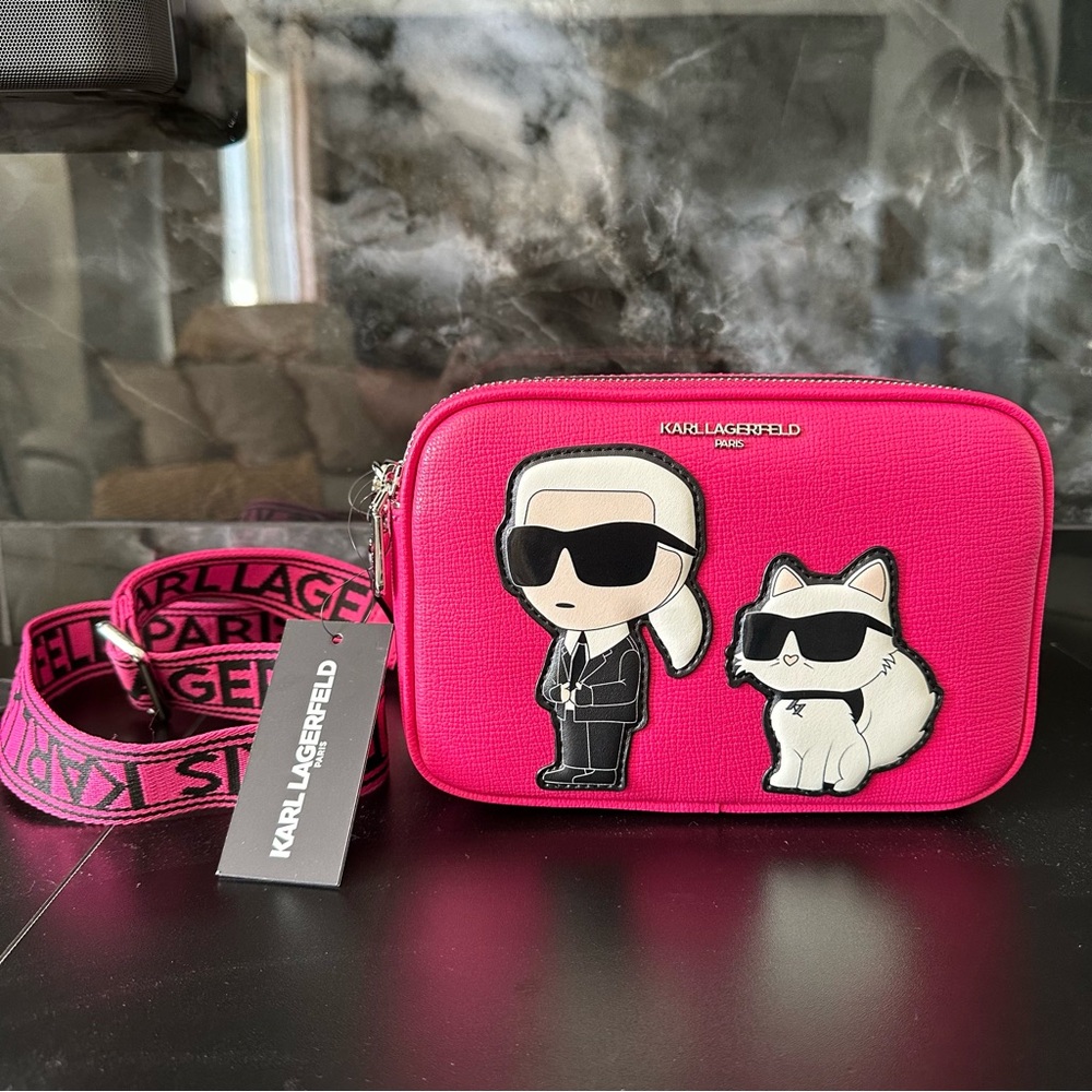 Karl Lagerfeld Maybelle Fuchsia Crossbody Bag NWT